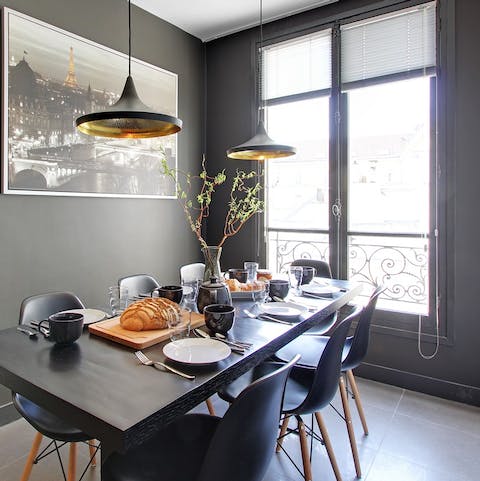 Enjoy the sunset views over dinner