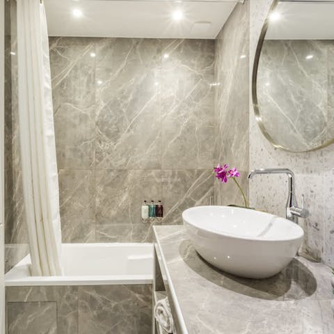 Run a bath so you can soak away the last traces of stress