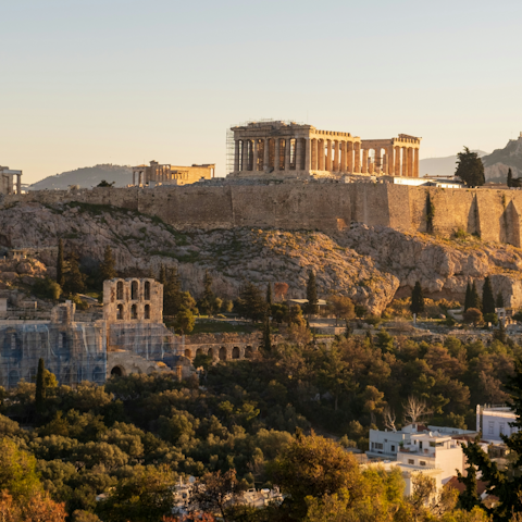 Explore the historic Acropolis, just twenty minutes away