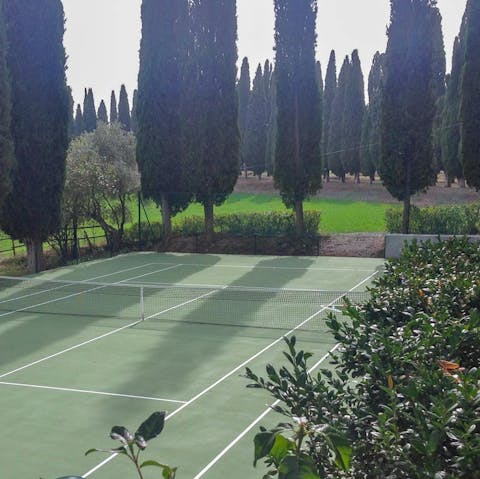 Head to the tennis court for some friendly competition