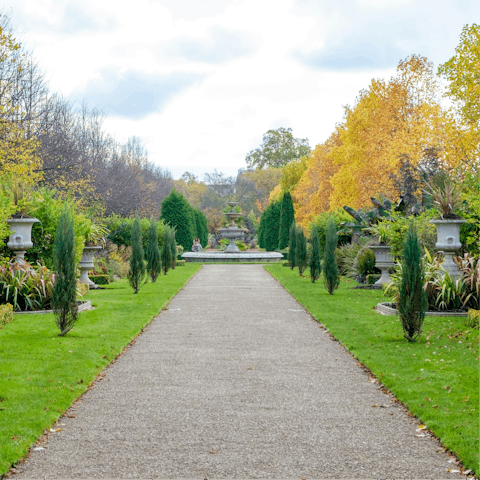 Wander the manicured gardens of Regent's Park, twenty-minute bus ride away