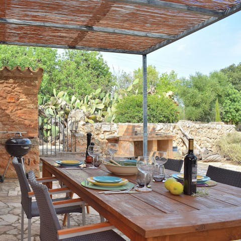 Barbecue to your heart's content and dine alfresco on the covered terrace