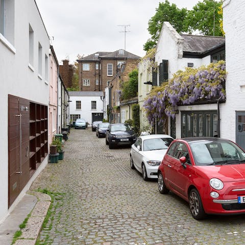 Walk through the picturesque mews