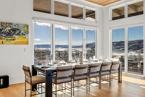 Sit down for dinner with frost-capped peaks as your backdrop