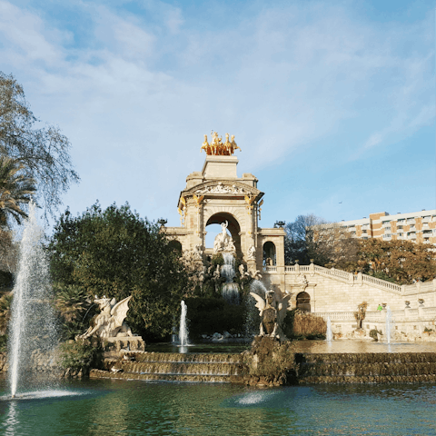 Stroll to the Parc de la Ciutadella in just over five minutes