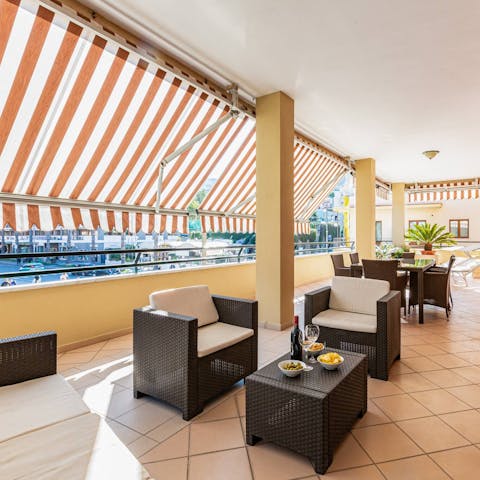 Drink and dine alfresco on the terrace
