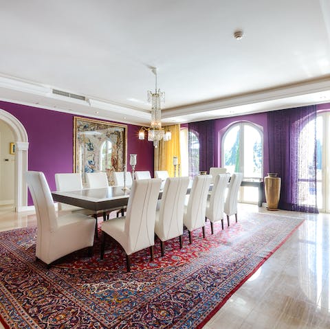 Eat together in the regal dining room
