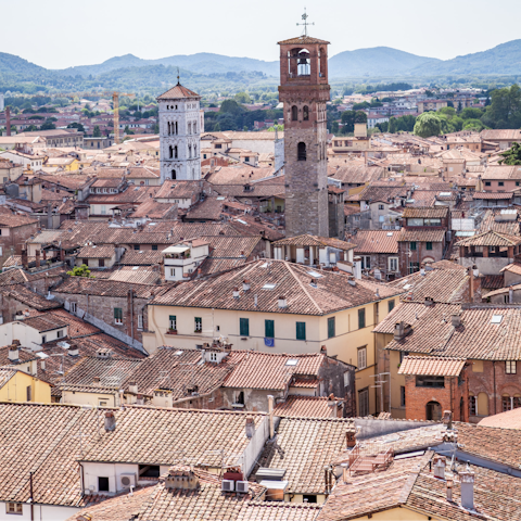 Stroll through the charming streets of Lucca's walled city
