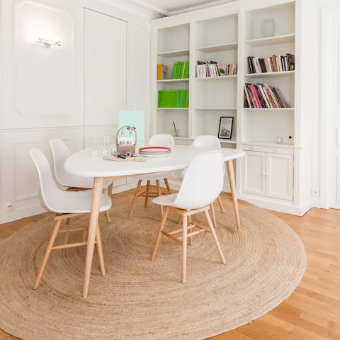 Share French fare around the dining table before heading out to a cosy local bar