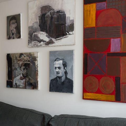 A gallery wall or painted artwork