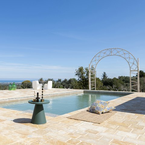 Savour the sea views as you swim in the private pool