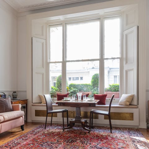 Watch the world go by with breakfast in the bay window
