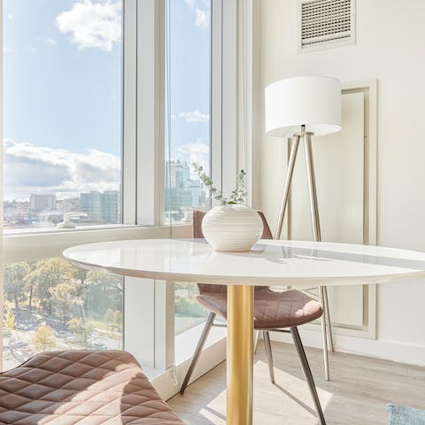 Enjoy a delicious dinner with a side of city views