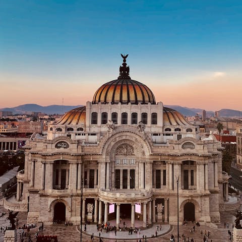 Walk ten minutes to the Palacio de Bellas Artes
