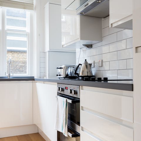 Whip up a meal in the fully equipped kitchen