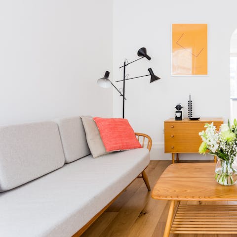 Rest your feet in the contemporary lounge