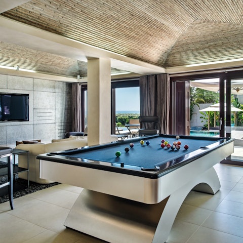 Chill out in the entertainment space on the lower level