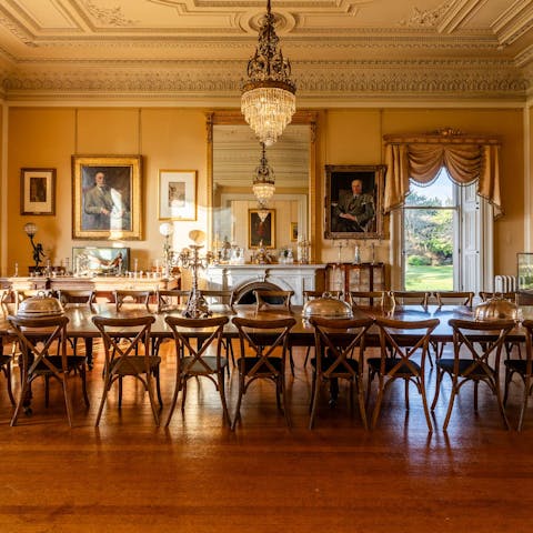 Put on your Sunday best for big meals in the formal dining room