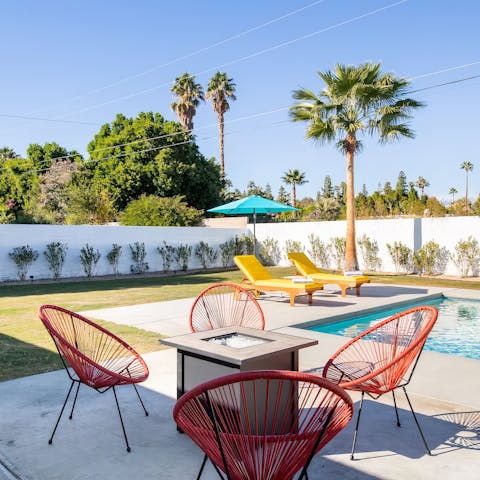 Light the fire pit and gather around with ice cold beers