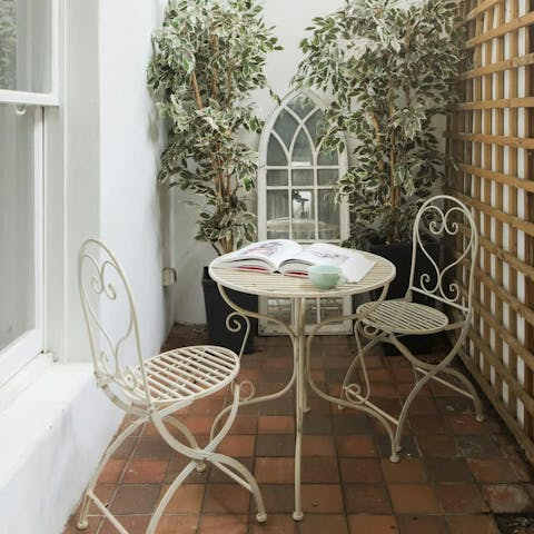 Enjoy your coffee in the private courtyard