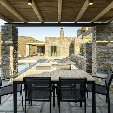 Savour alfresco meals on the terrace as the sun sets