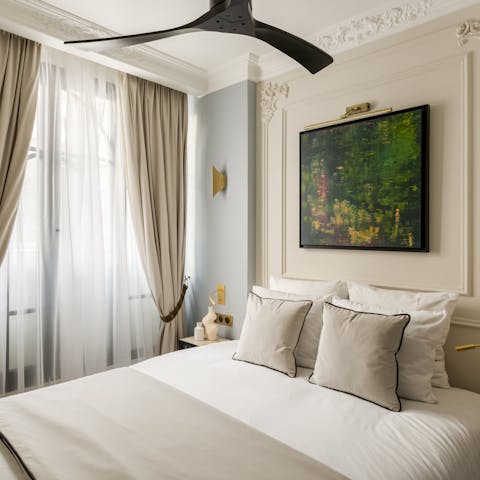 Decompress in the bedrooms after a long day on your feet