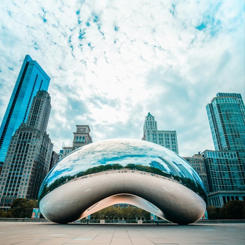 See The Bean, one of Chicago's famous landmarks, twenty minutes away