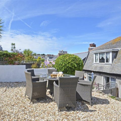 Soak up the Cornish sun from the private terrace as you dine alfresco