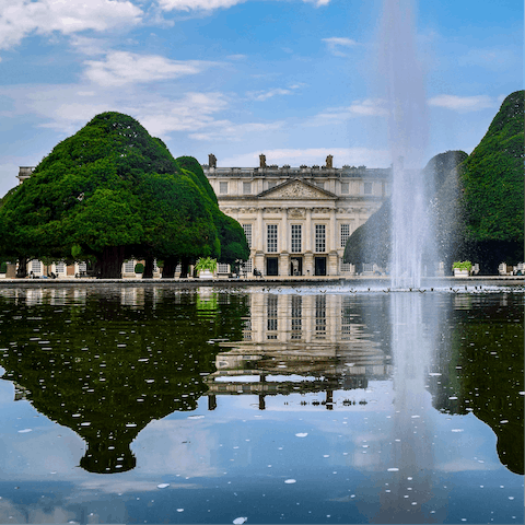 Visit Hampton Court Palace and the surrounding gardens, just a five-minute walk way