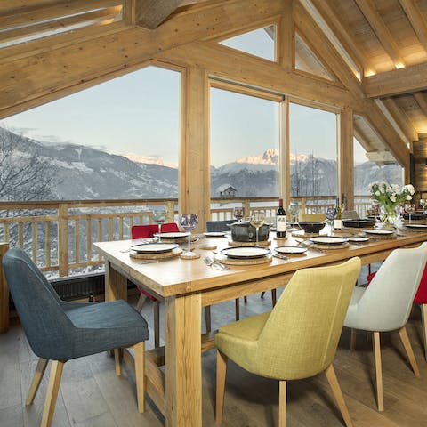 Serve up a delicious fondue feast at the beautiful dining table