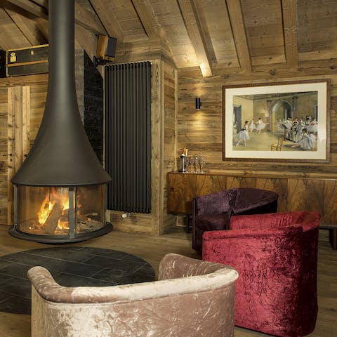 Get toasty around the fire on chilly evenings