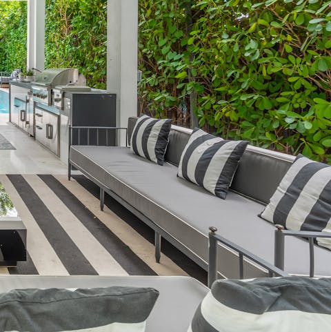 Laze on the outdoor sofas with a chilled drink in hand