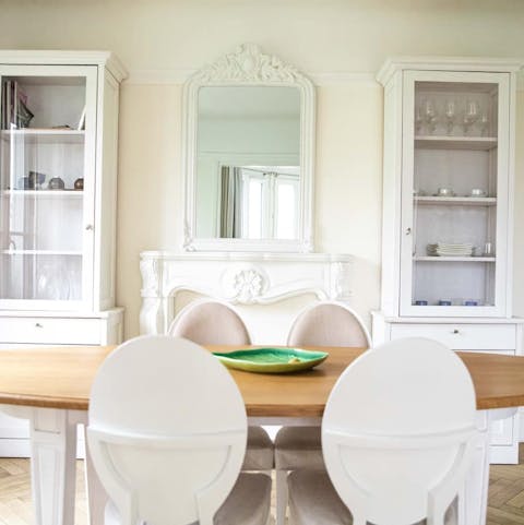 Enjoy a meal made from fresh French produce at your dining table