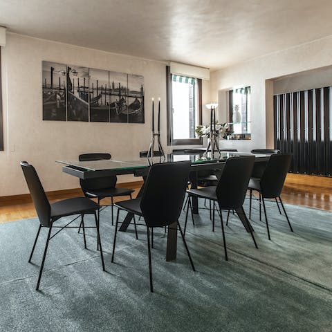 Enjoy some risi e bisi (Italian rice and peas) at your dining table