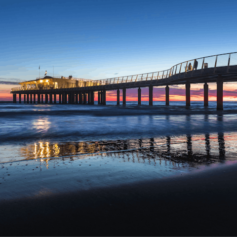 Discover the pier at Marina di Pietrasanta, less than a 15-minute drive away