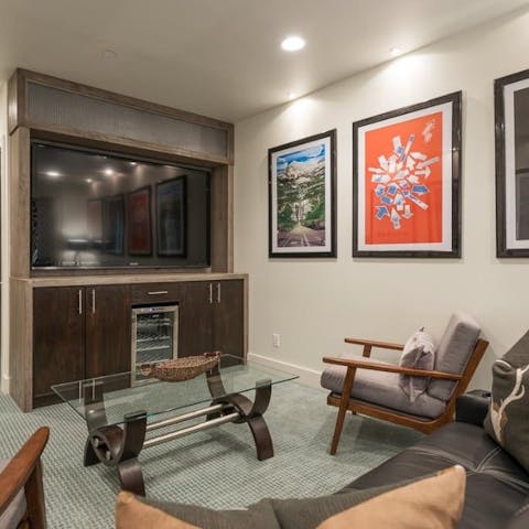 Share cosy film nights in the cinema room