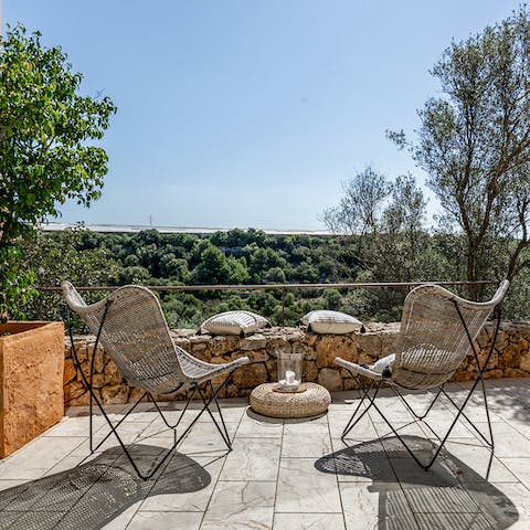 Savour your morning coffee on the terrace and soak up the countryside views