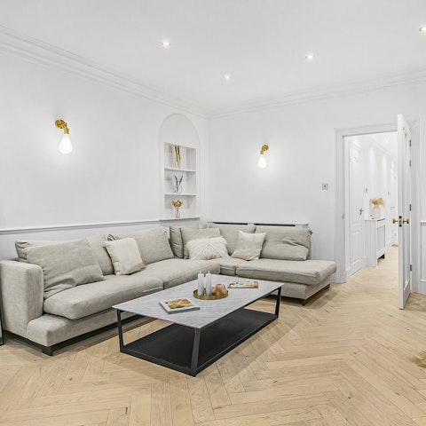 Wind down with evening drinks in the living room