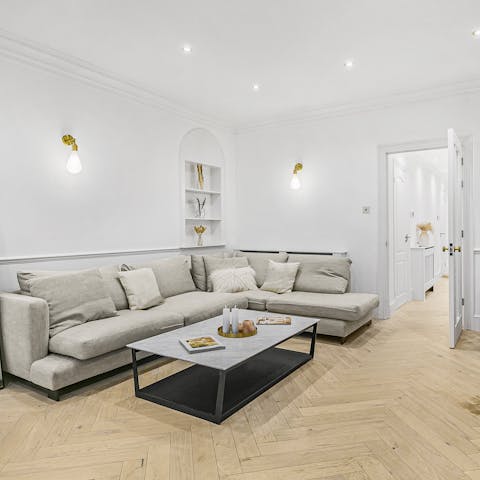Wind down with evening drinks in the living room