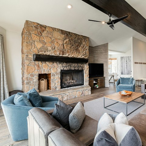 Curl up by the fire after a day on the mountain