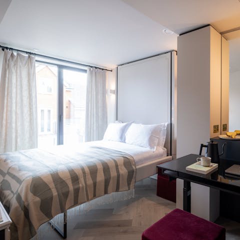 Enjoy the feeling of sinking into bed after a day of exploring