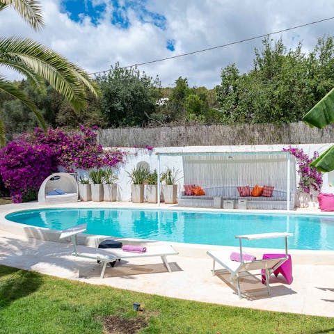 Cool off in the private pool, then choose sun or shade to unwind