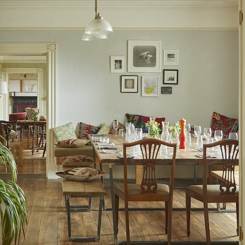 Enjoy lavish meals together at the large dining table