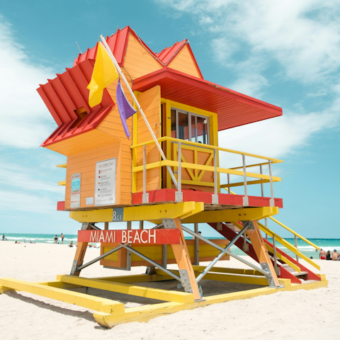 Make a splash at Miami beach, five-minute walk away