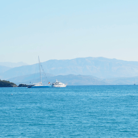 Explore the coastline of north east of Corfu by boat
