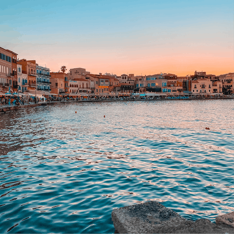 Drive to Chania in minutes to explore the beautiful town