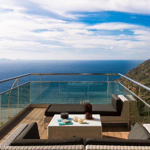 Grab meze and wine and enjoy the breathtaking views