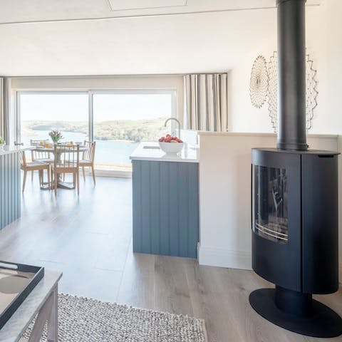 Get your glow on beside the wood burner on winter nights