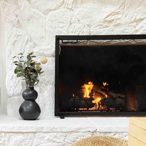 Make yourself comfortable in front of the fire