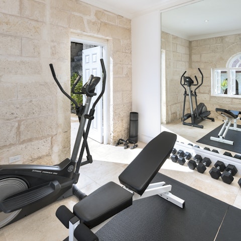 Keep your fitness levels up in the private gym